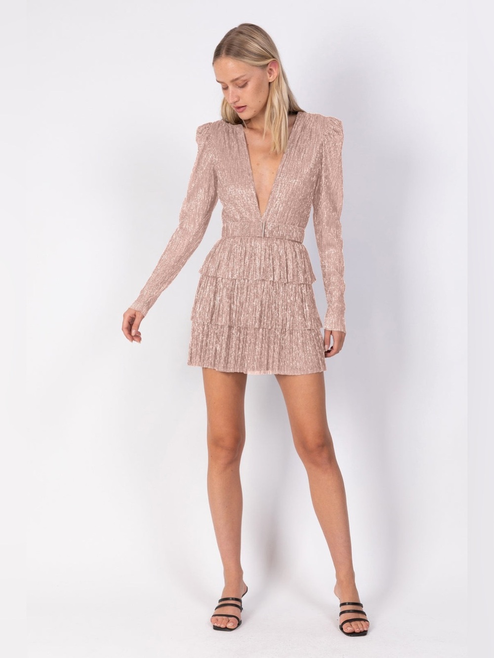 Sabina Musayev Blush Pink Mini Dress